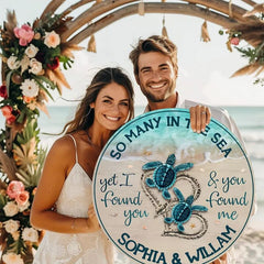 Includes a hanging rope for wall display turtle sign