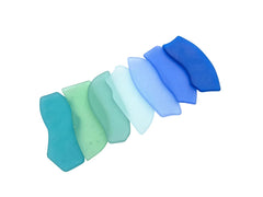 Sea Glass Place Cards set of 20 in mixed blue and green shades with irregular shapes and rounded edges