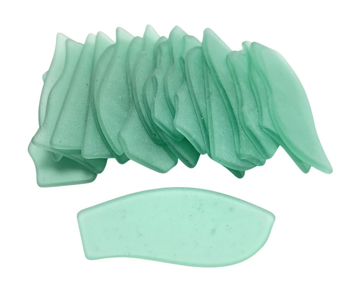 Sea Glass Place Cards mint green irregular shapes set of 20