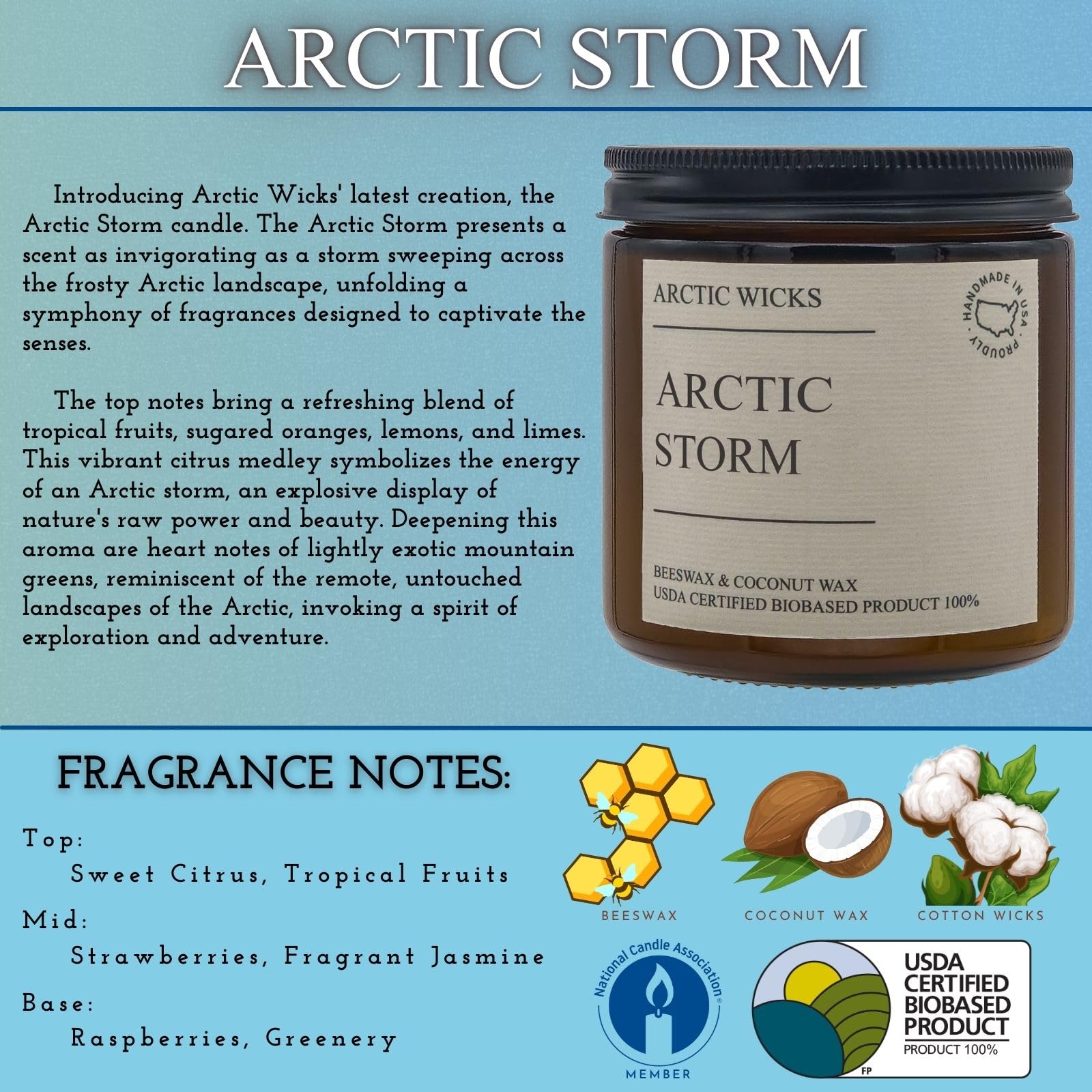 Sea Salt and Orchid scent candle notes