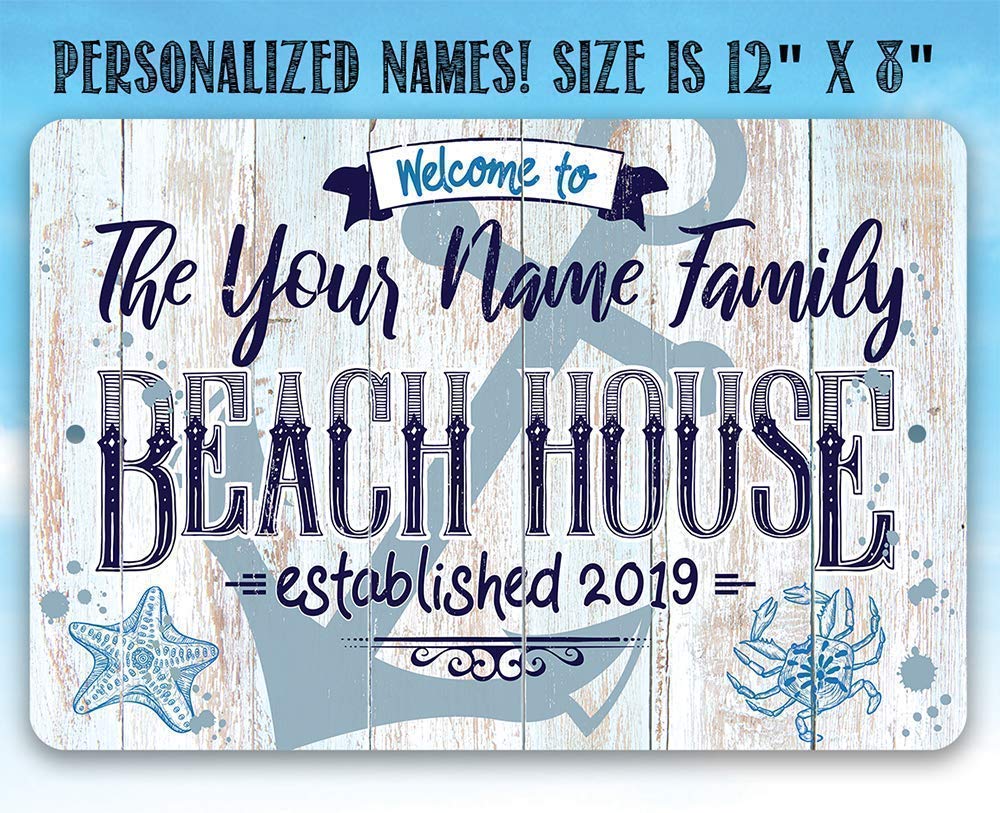 Rustic wood style Beach House welcome sign