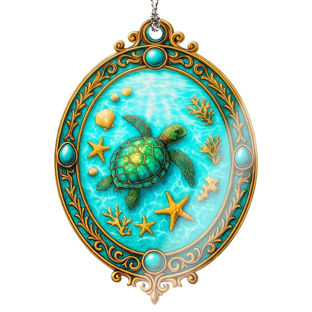 Sea Turtle Christmas Ornaments on a Christmas tree