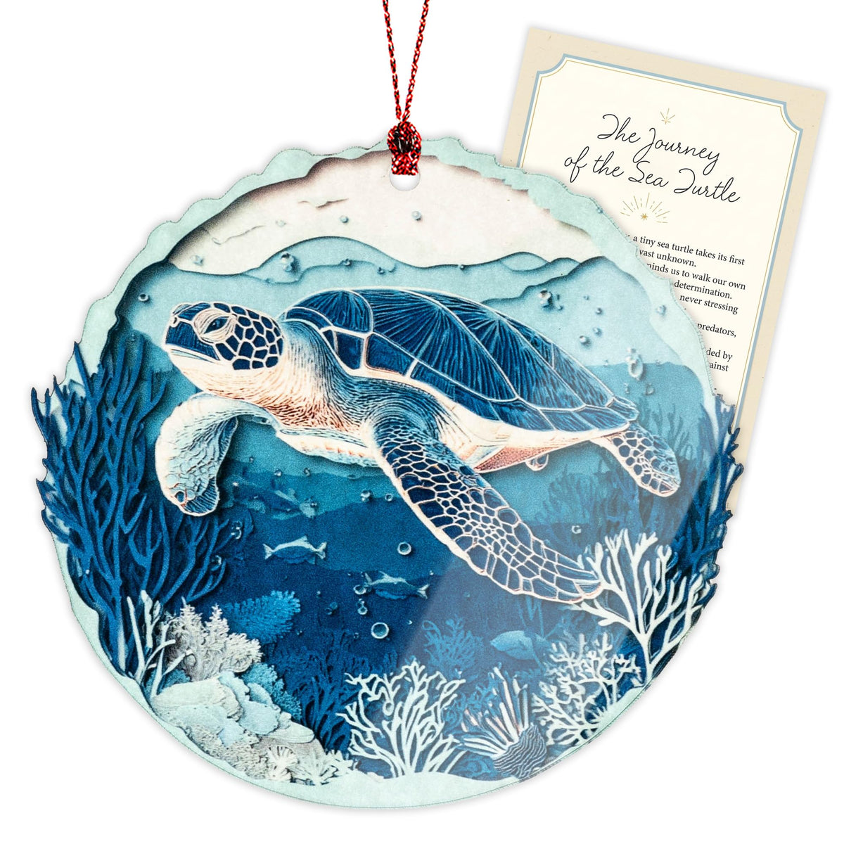 Sea Turtle Ornament with story card included