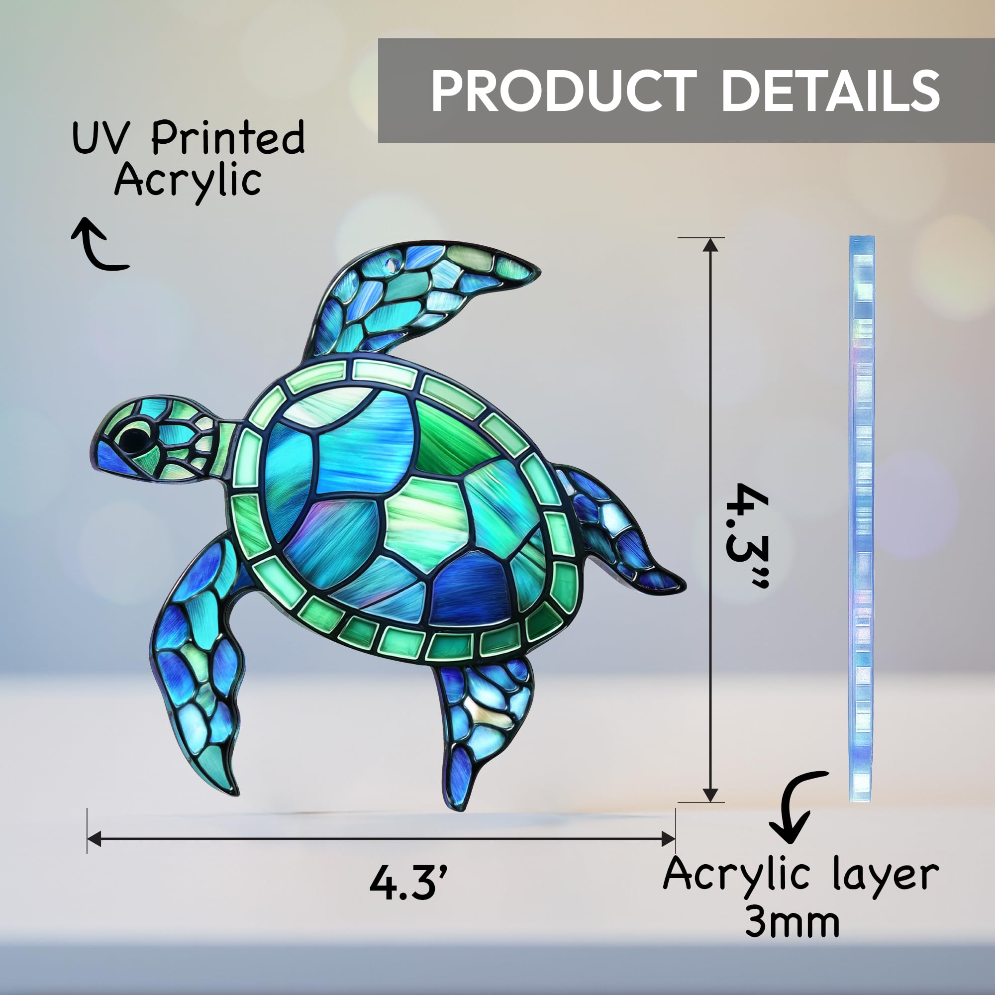 Sea Turtle ornament with Story Card close up