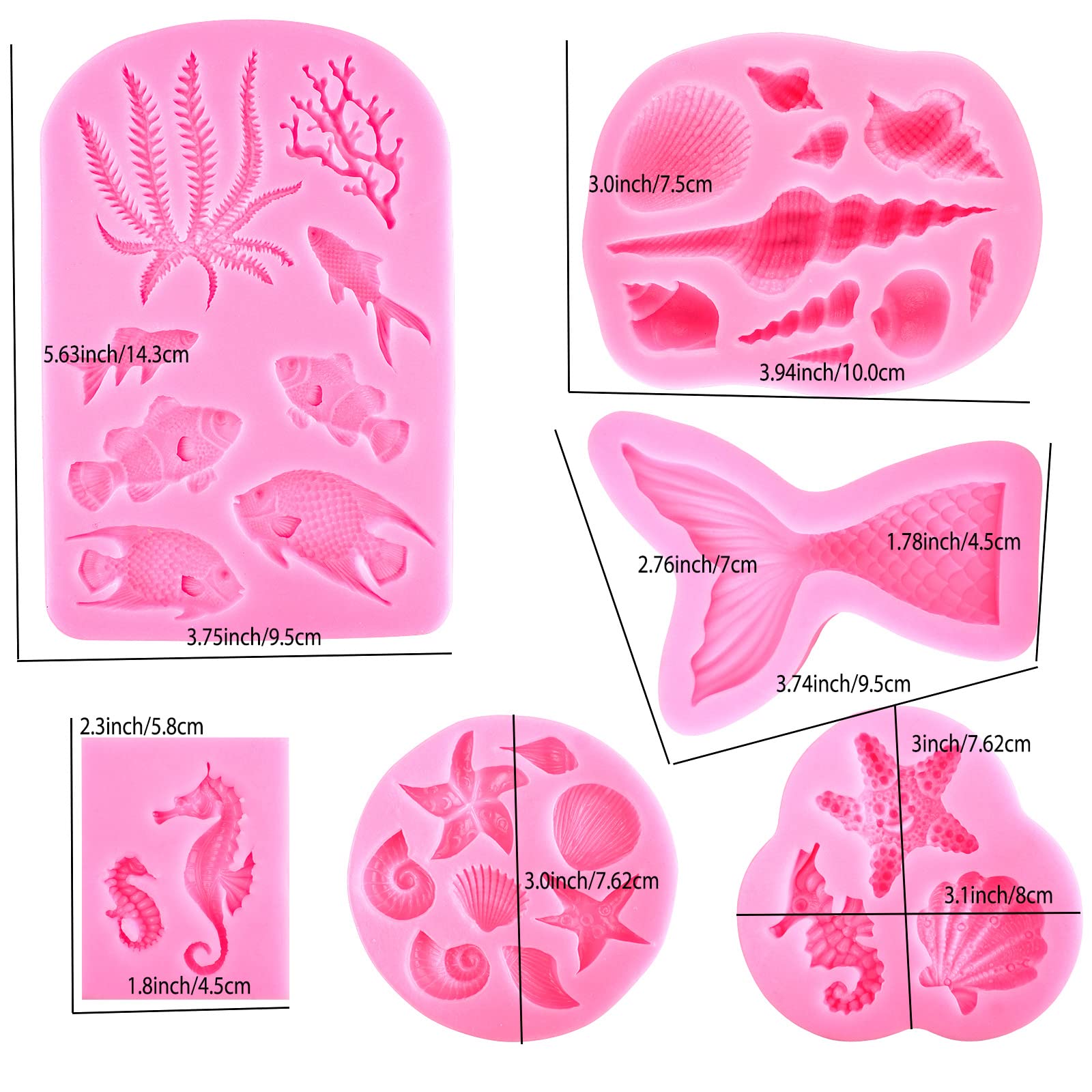 sea turtle silicone mold in set