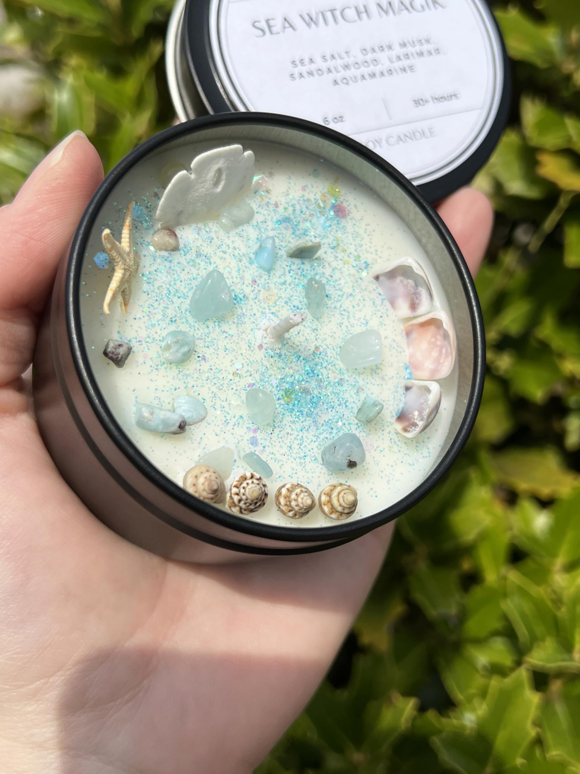 Altar or ritual candle for ocean and mermaid themes