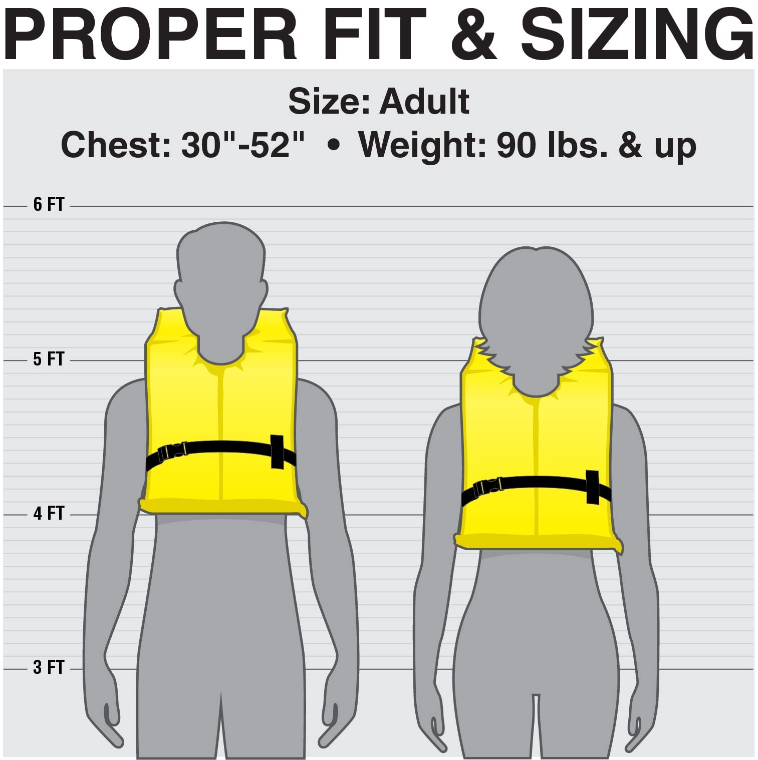Adult size life vest chest 30-52 inches