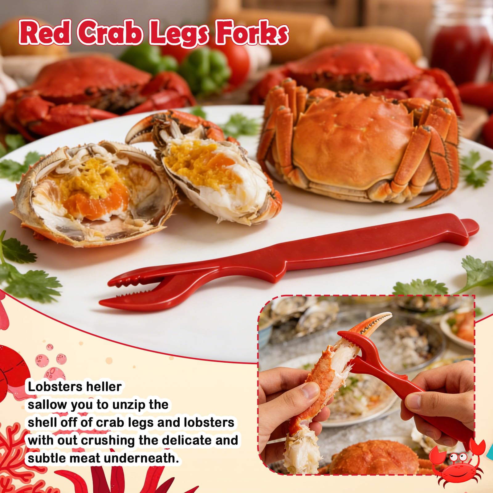 Heavy-duty crab crackers and zinc alloy tools close up