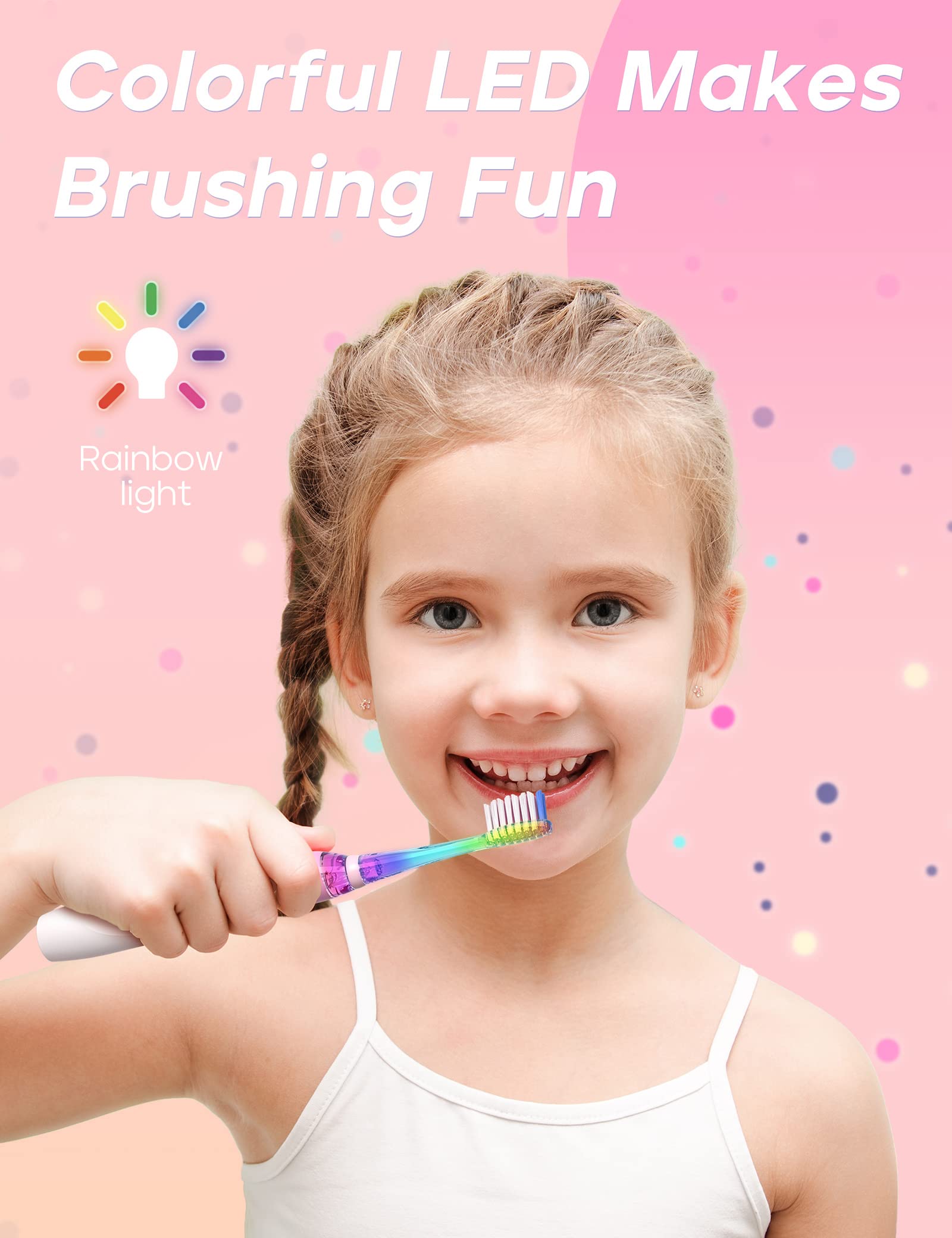 Three replacement heads for SEAGO Kids Electric Toothbrush