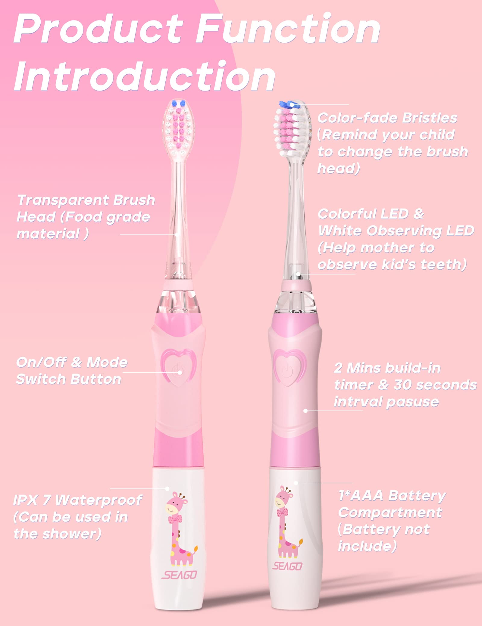 Protective bristle cover for SEAGO toothbrush