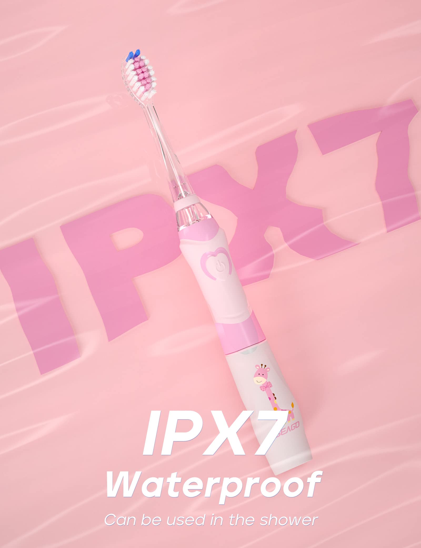 IPX7 waterproof SEAGO Kids Electric Toothbrush