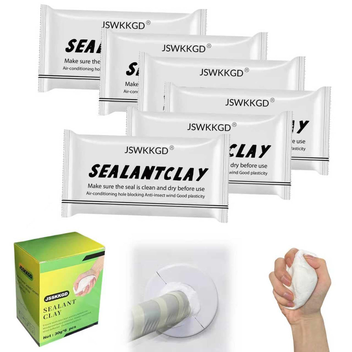 Six 30g bags of Sealant Mastic in a 6-pack
