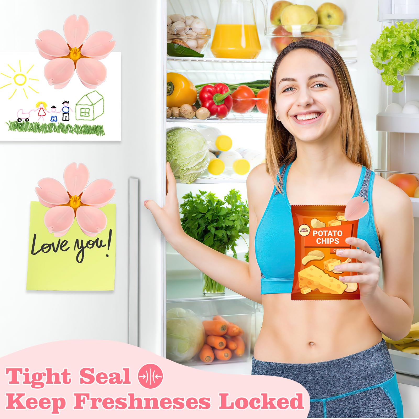 Sealed moisture-proof snack clips pinch to seal snack bags
