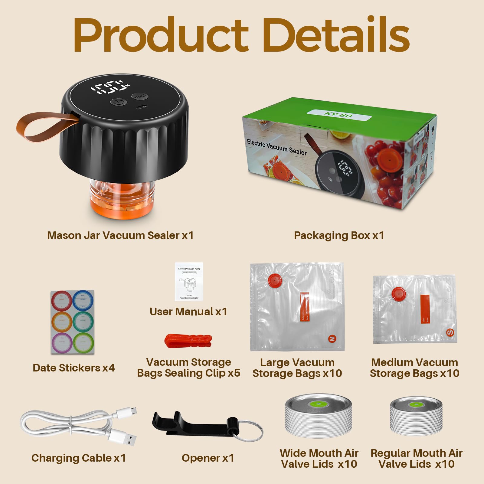 Sealing clips included in package