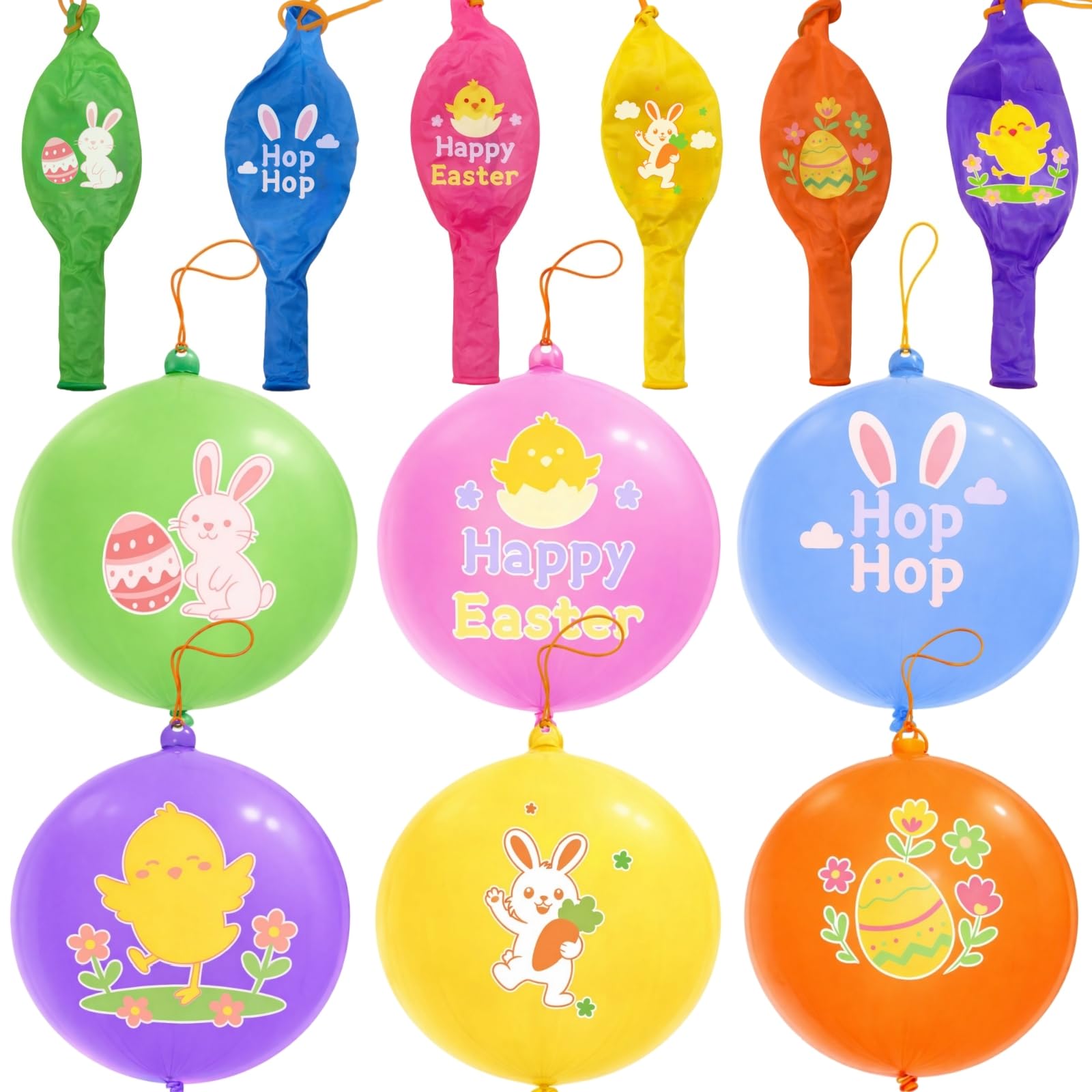 Sean's Choice Easter Punch Balloons 30Pcs product design with bunny and egg patterns