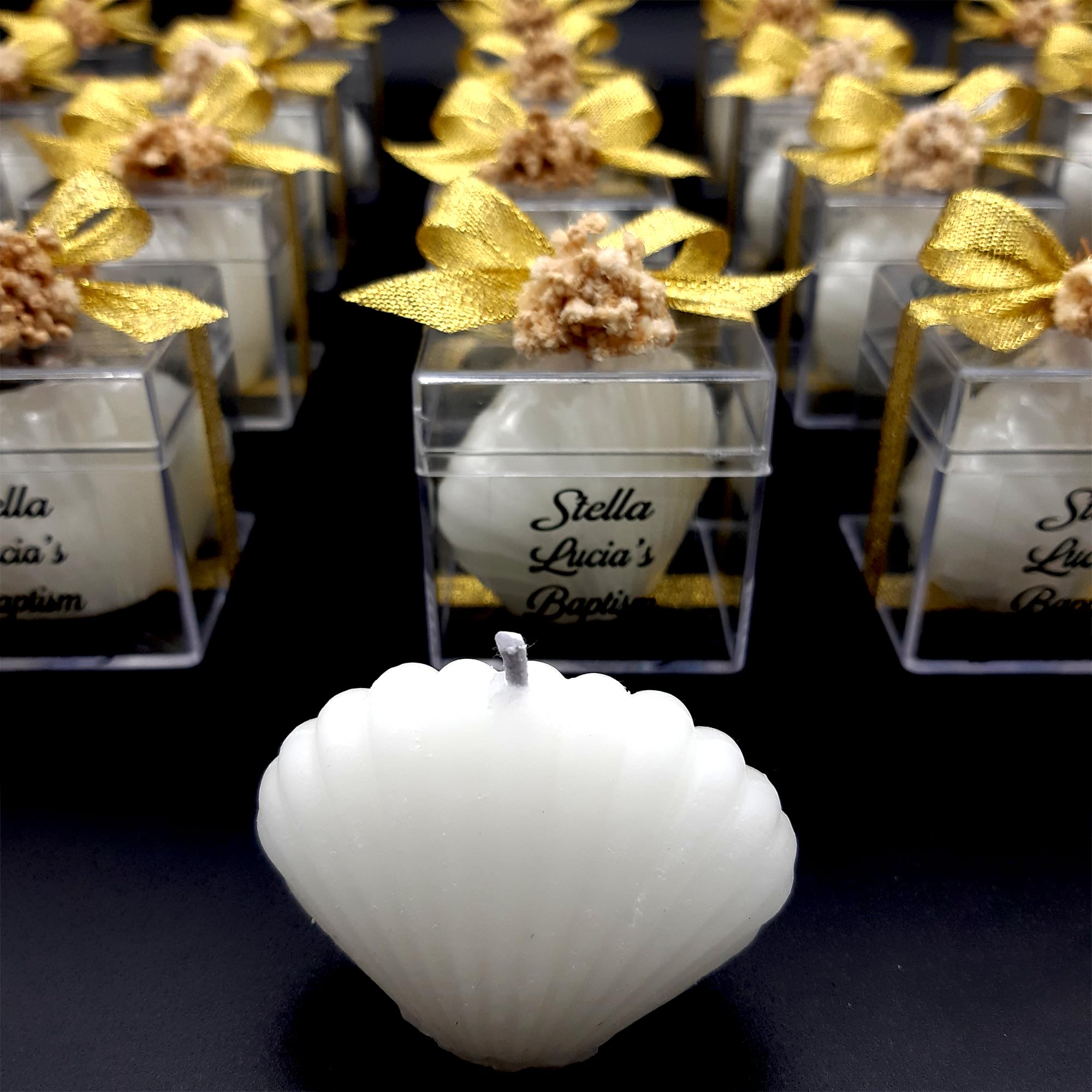 Seashell shaped candle bridal shower favor coastal decor