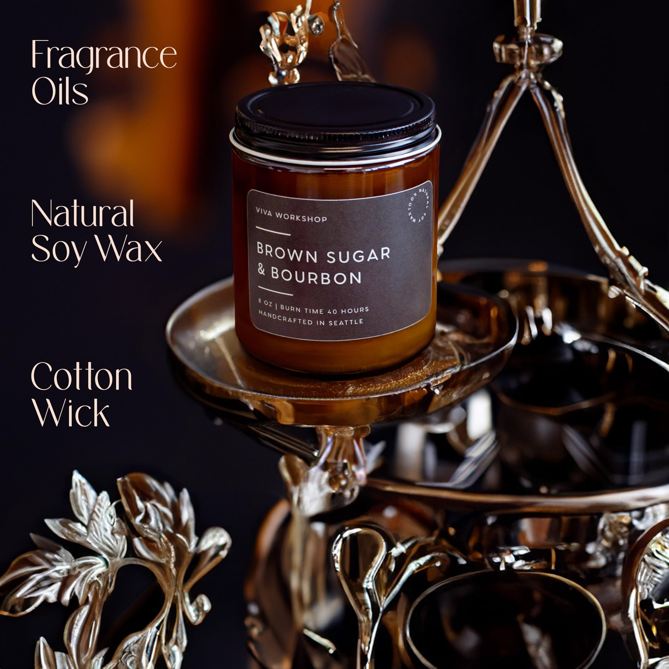 Gift ready Brown Sugar & Bourbon candle