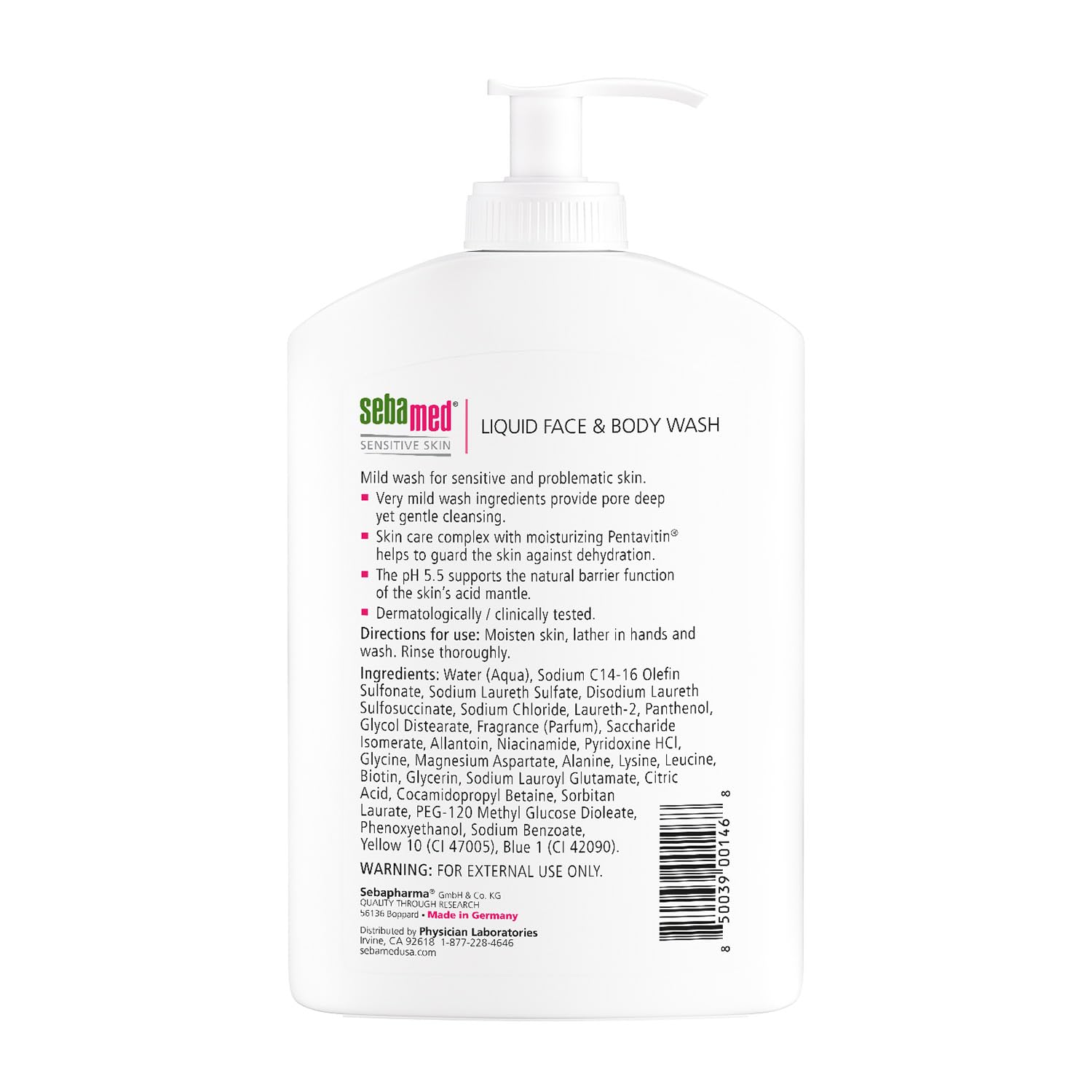 Two-pack SEBAMED liquid wash bottles 400ml each