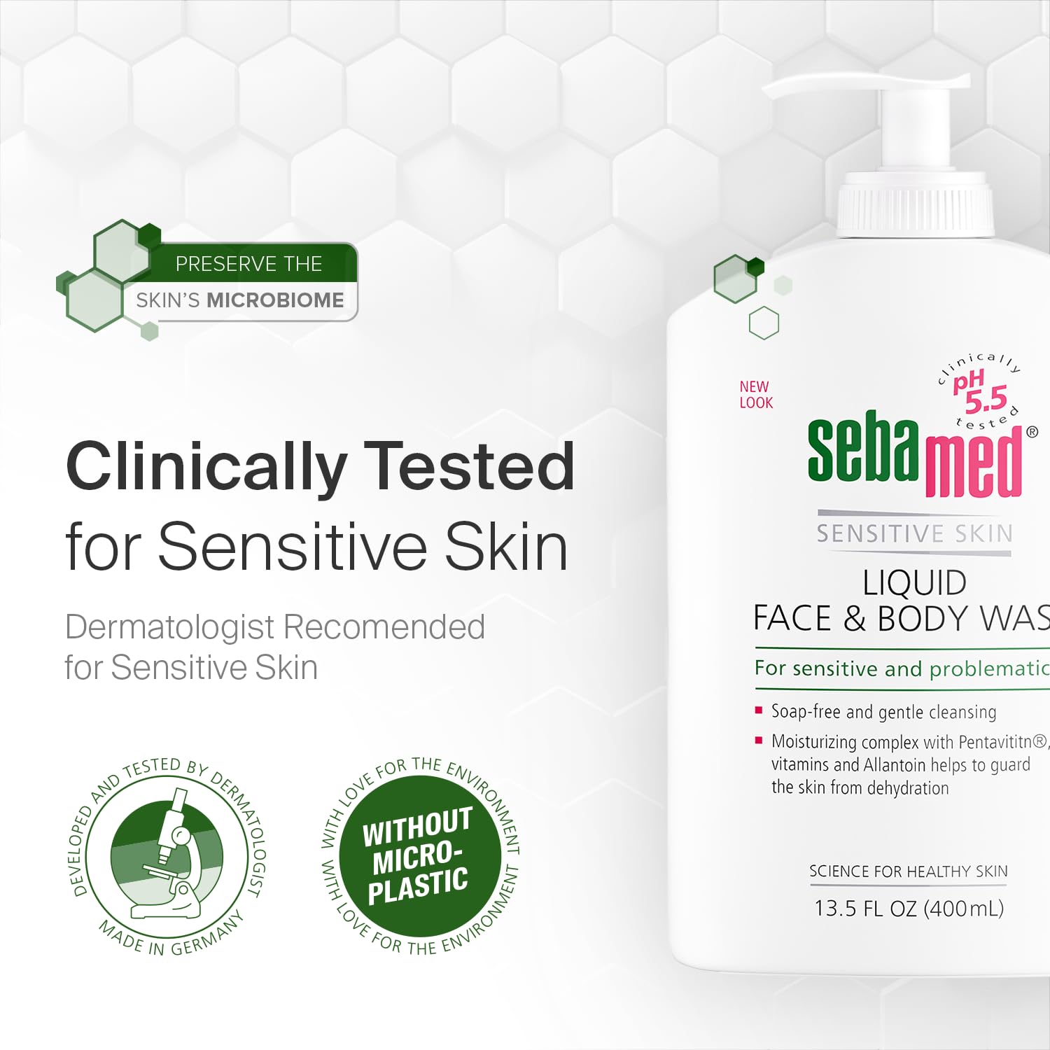 SEBAMED soap and alkali-free liquid wash packaging 400ml