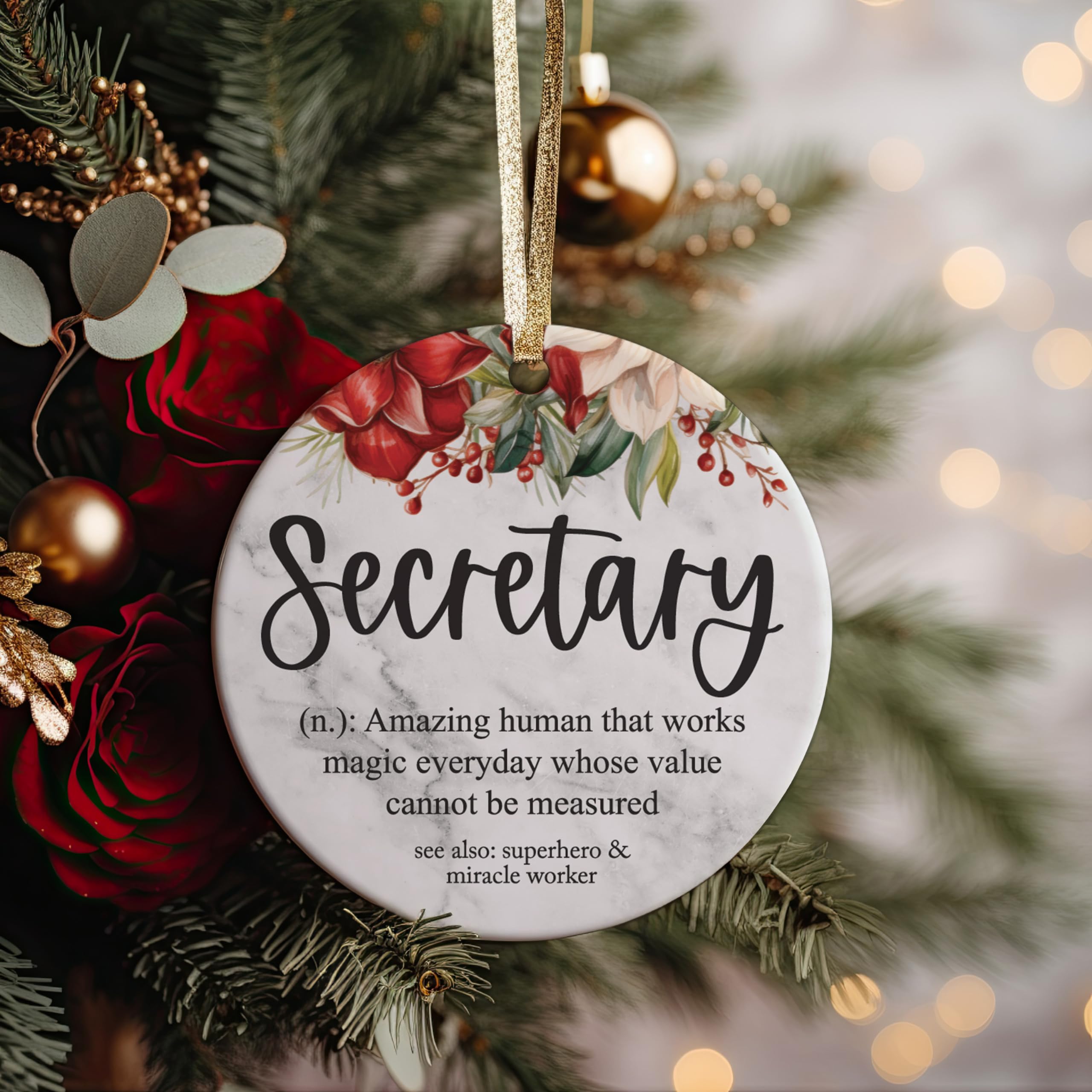 Secretary definition ornament for school church and legal secretary