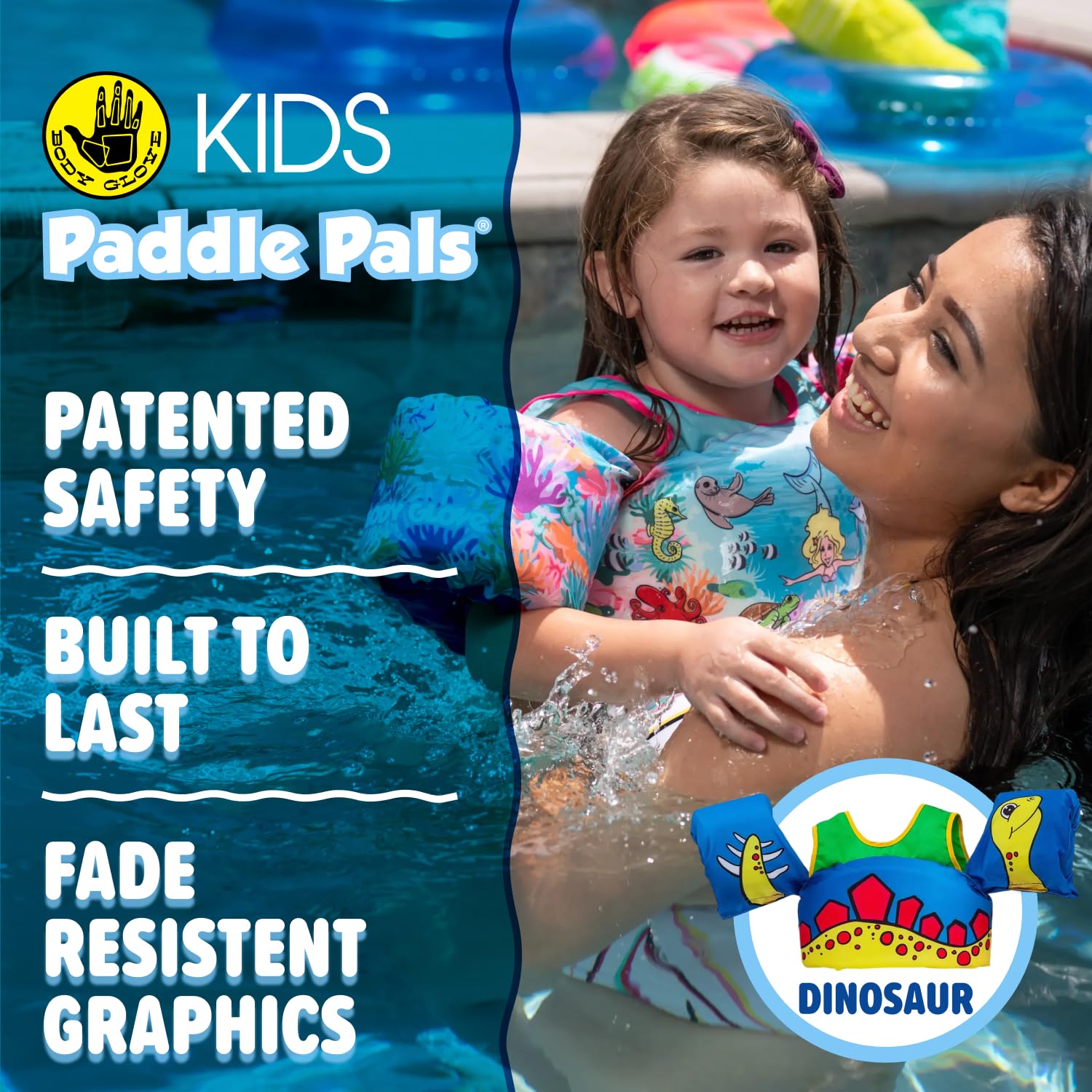Kid-friendly colors and graphics on vest