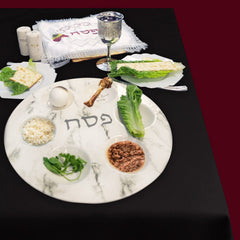 Seder plate marble pattern Judaica decor