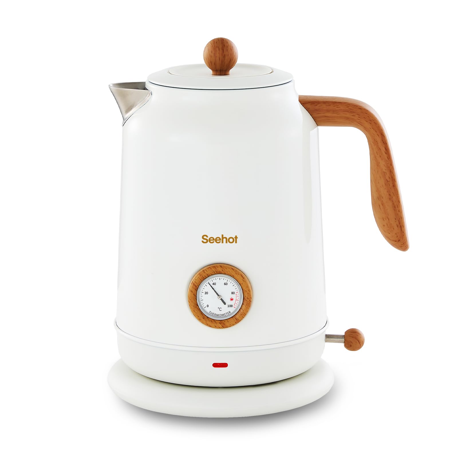 Seehot 1.7L electric kettle thermometer white