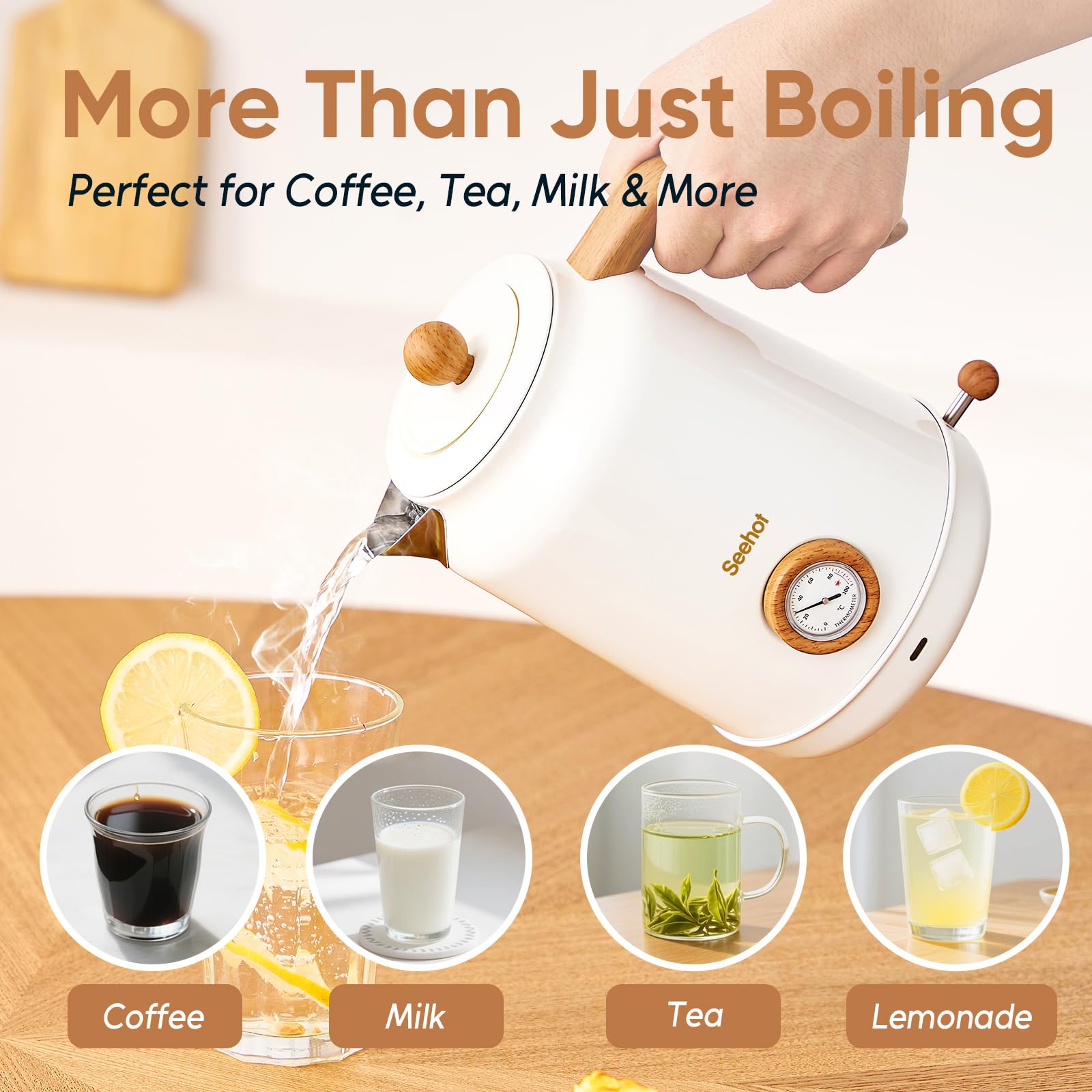 Seehot auto shut-off kettle 1.7L capacity