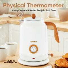 Seehot white 1.7L kettle with 304 stainless steel