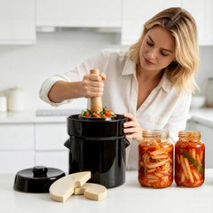 Seeutek ceramic fermentation crock interior with glaze