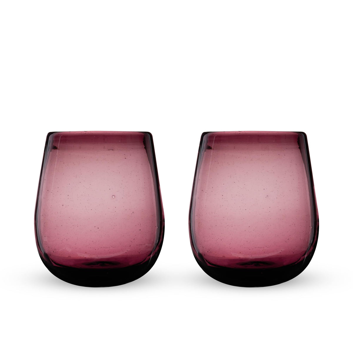 Segunda Vida Rosado hand blown wine glasses 13 oz with purple tint
