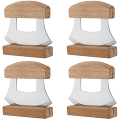 SEHOI 4 Pack stainless steel ulu knives with wooden handles