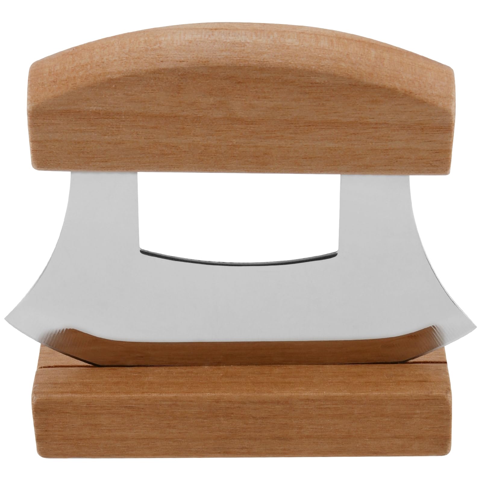 One-handed operation curved blade design for efficient chopping