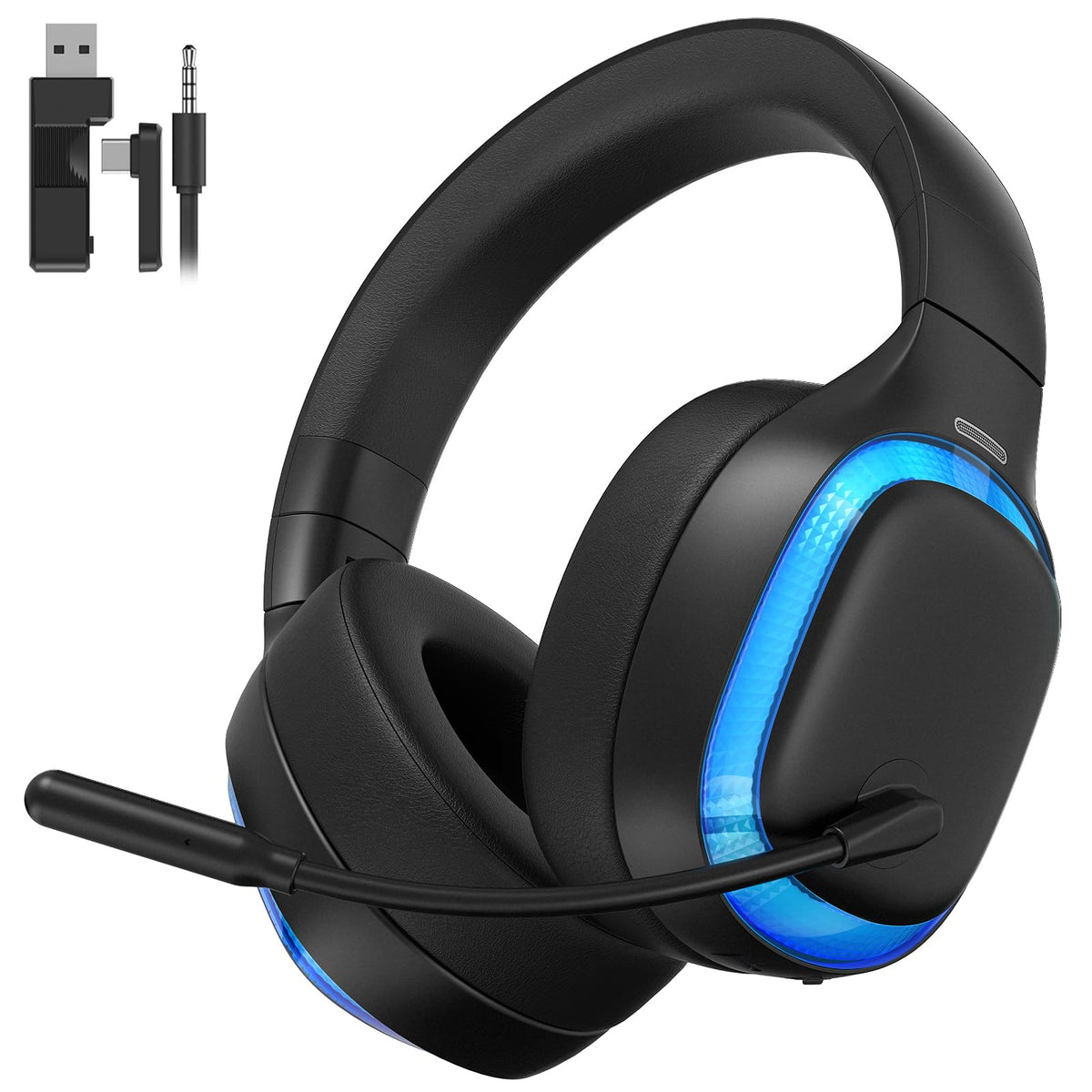 SEJJ 2.4Ghz wireless headset for PS5 PS4 PC Mac