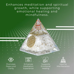 Selenite glow crystal pyramid for meditation and energy healing