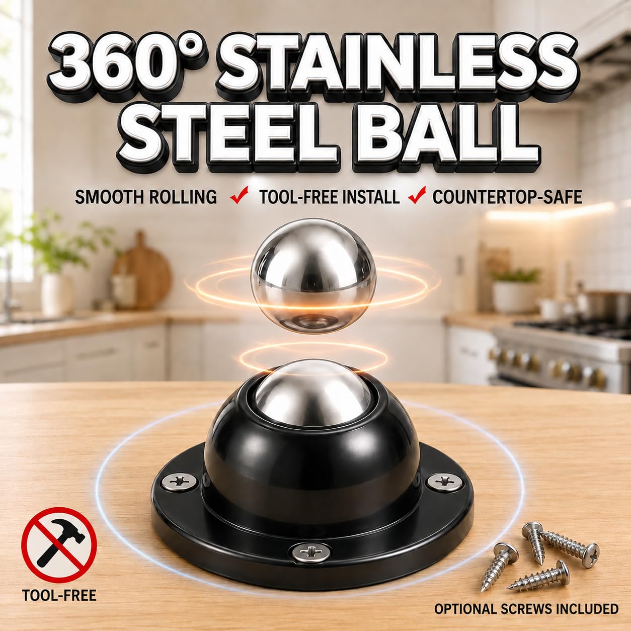 Adhesive pad installation option for casters