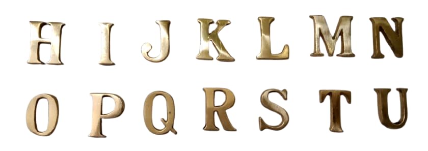 26 letter brass alphabet pack for decorative use