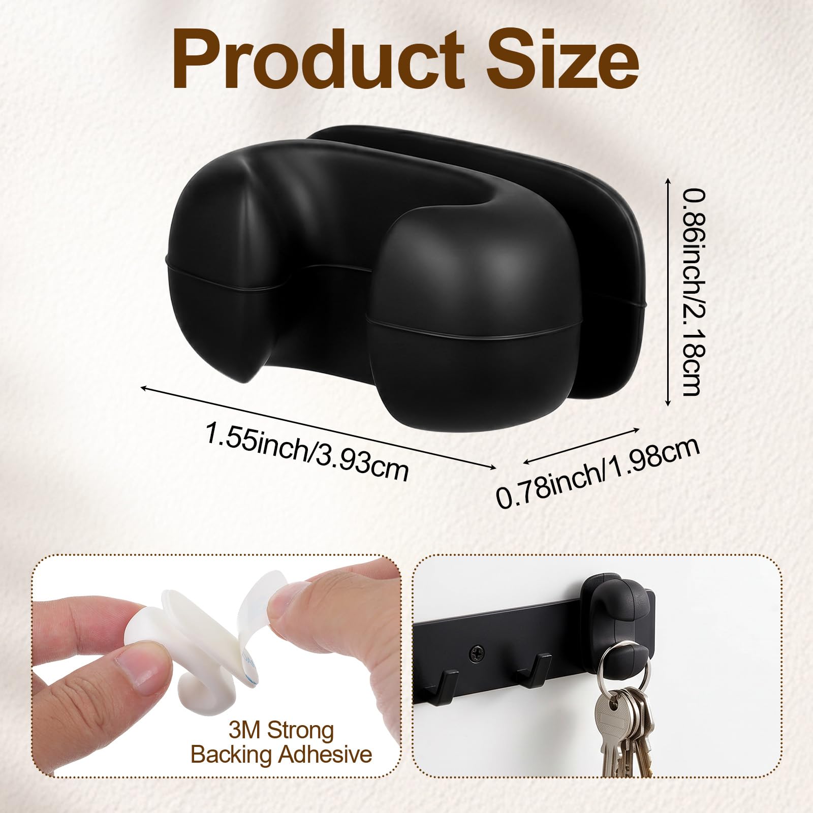 Self adhesive mount rice pot spoon holder shown on appliance