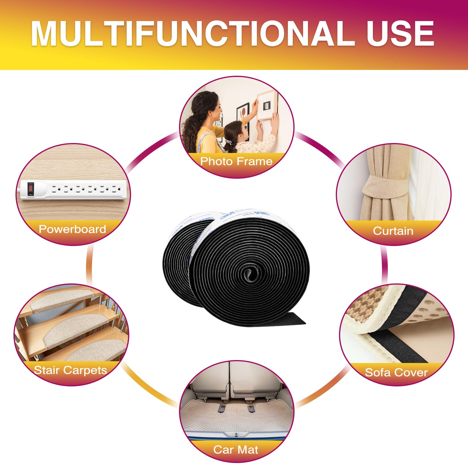 Cable management tape for organizing cords and wires