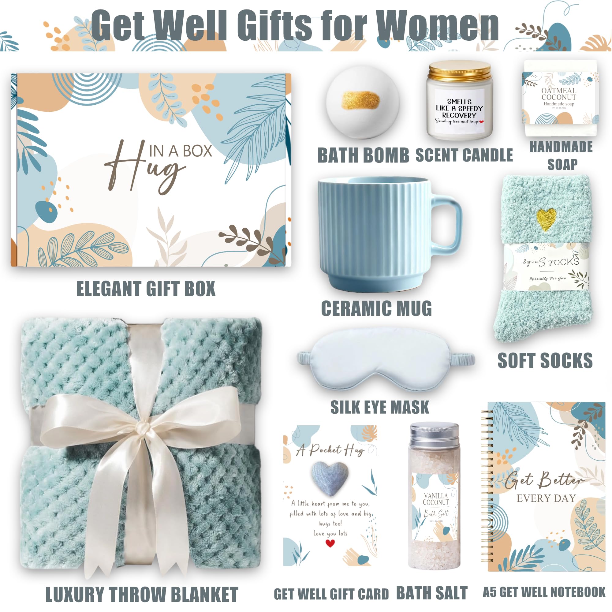 Self care baskets for women with blanket cup socks and candle