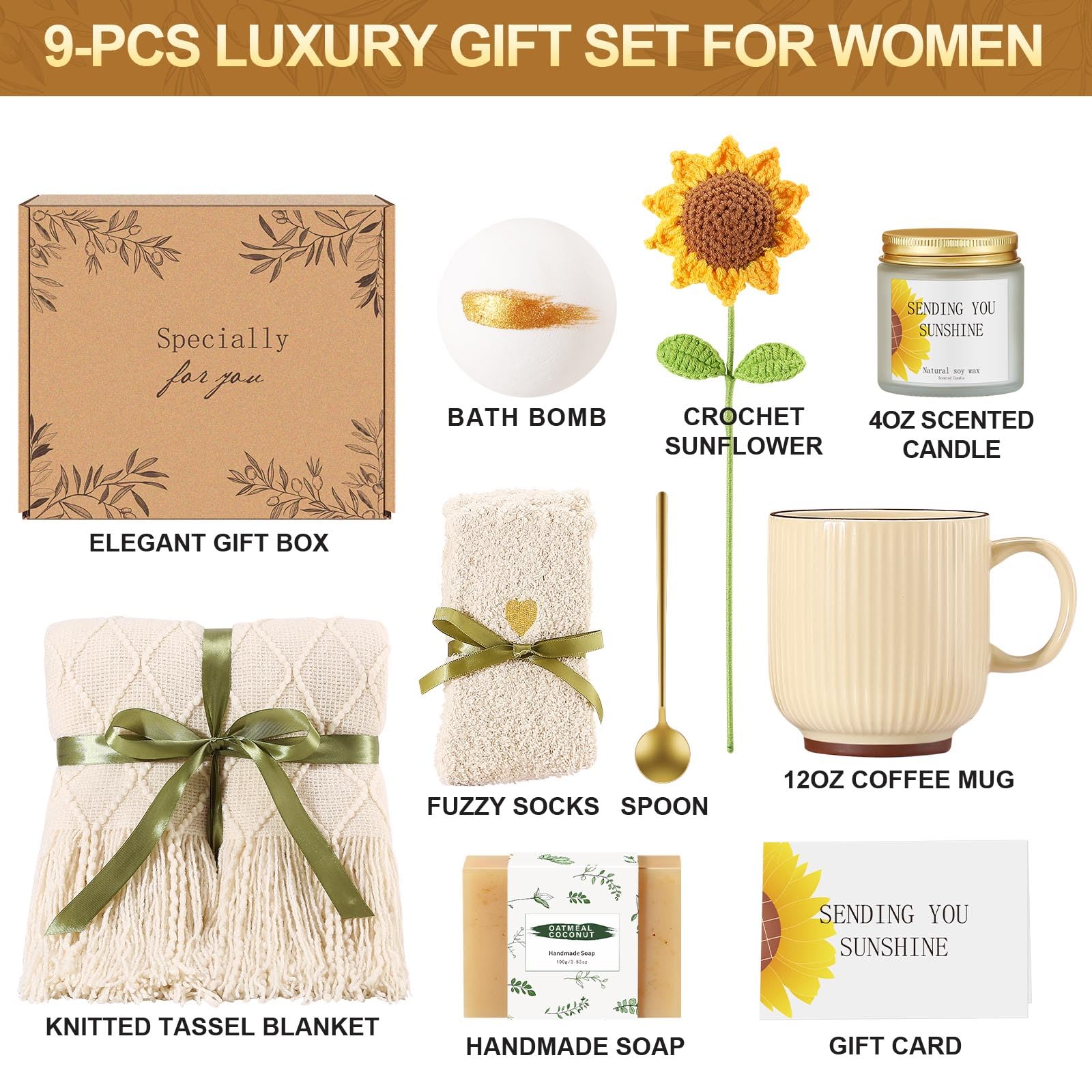Self Care Gifts for Women gift basket with spa items
