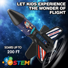 Self-launching rocket launcher for outdoor play