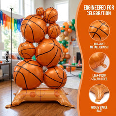 59in tall basketball balloon before inflation ready as centerpiece