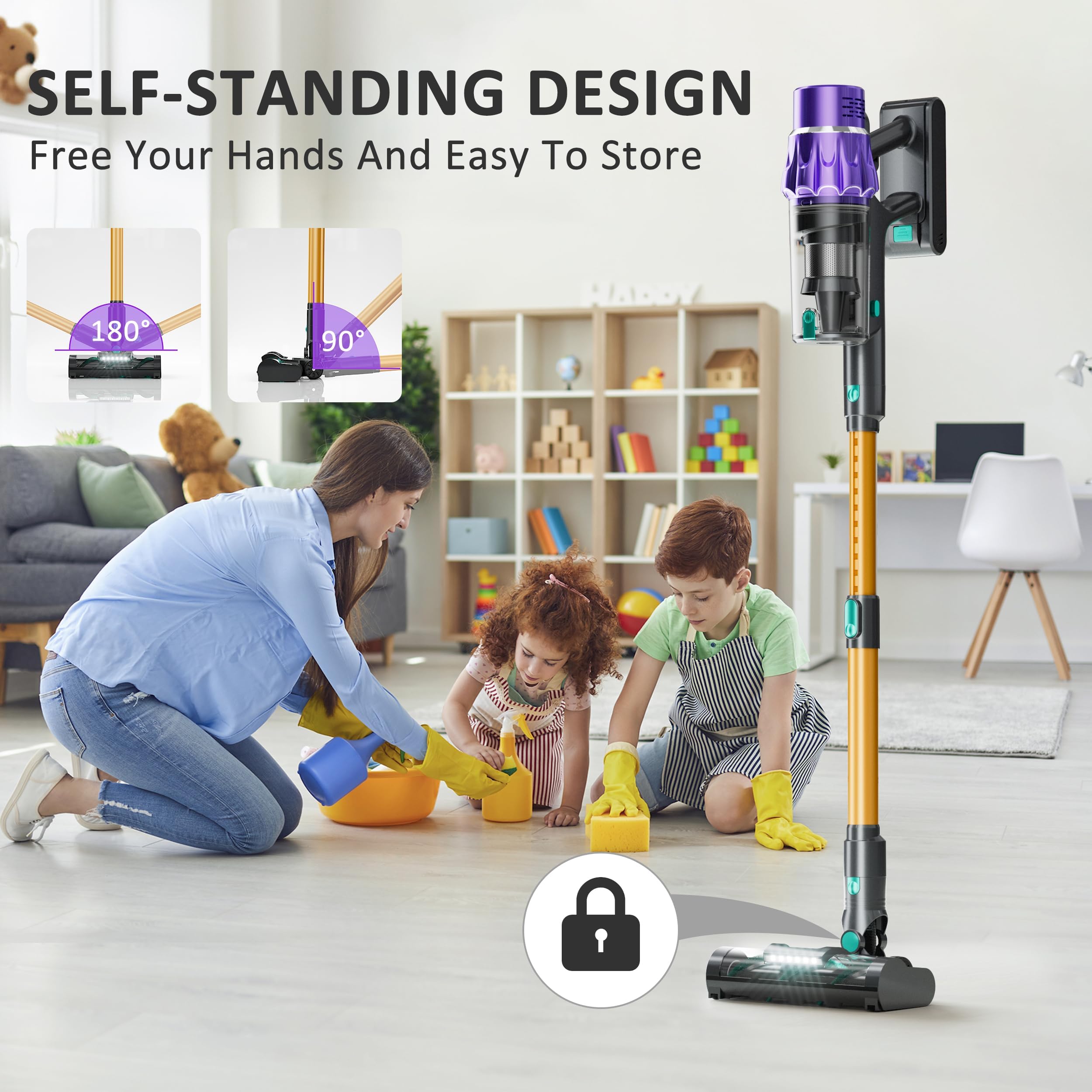 Lightweight 6 lb VENHIDELY cordless vacuum in home setting