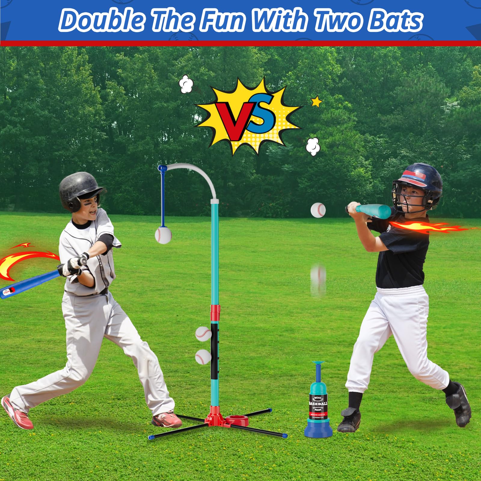 Self-stick baseballs included in the kit