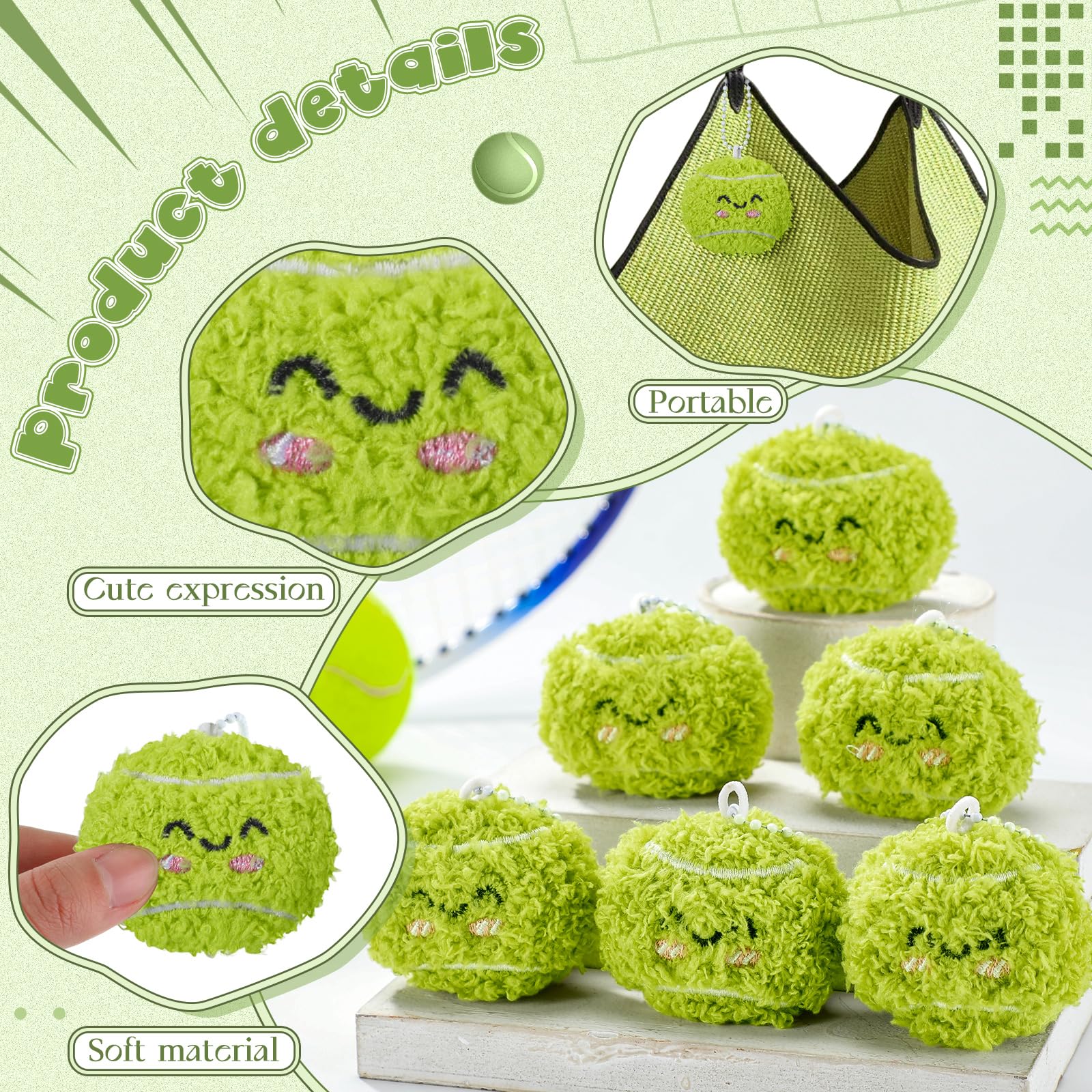 Senior night tennis gifts pack of 15 keychains