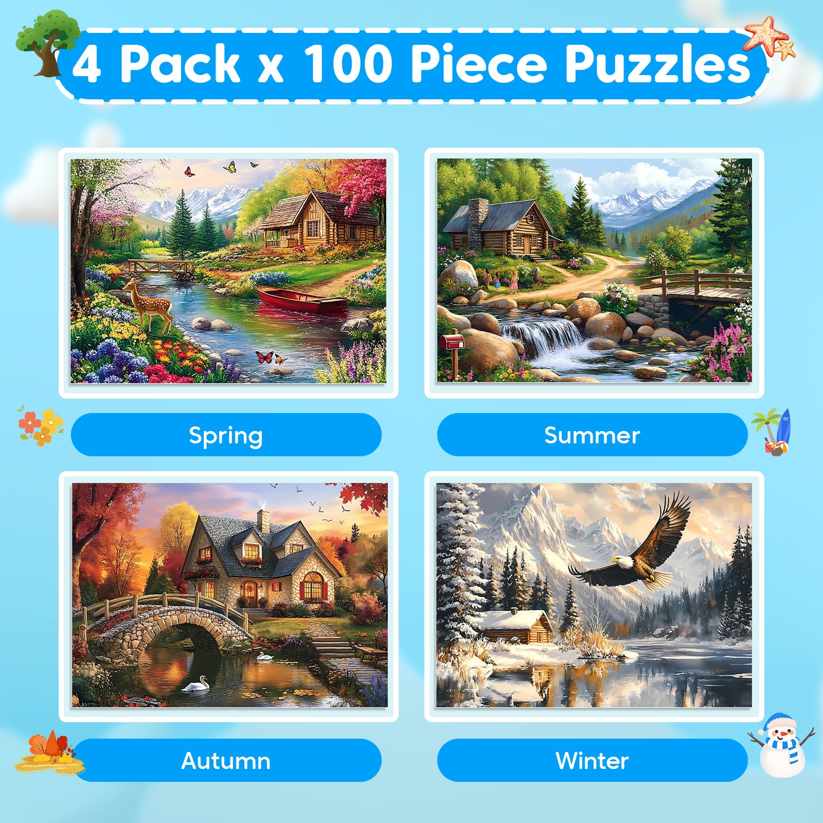 Large piece puzzles designed for seniors with easy grip