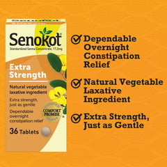 senokot purified senna active ingredient tablets close up