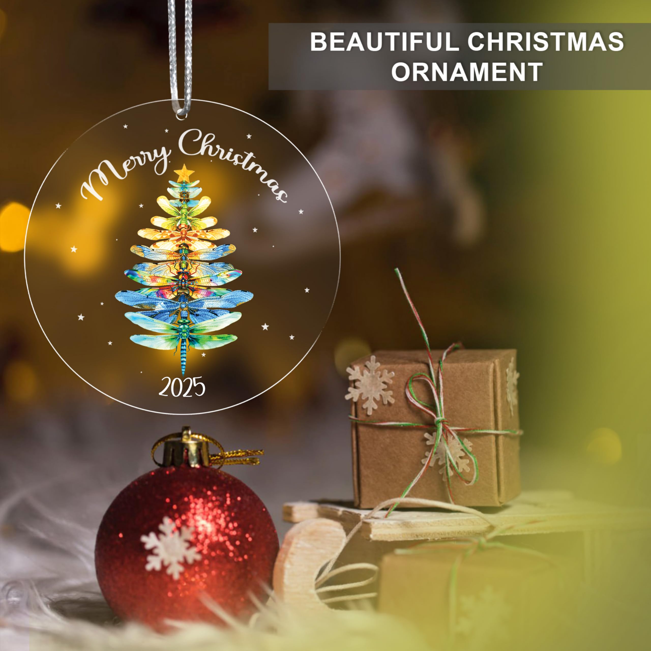 Sensemory dragonfly ornament christmas tree display