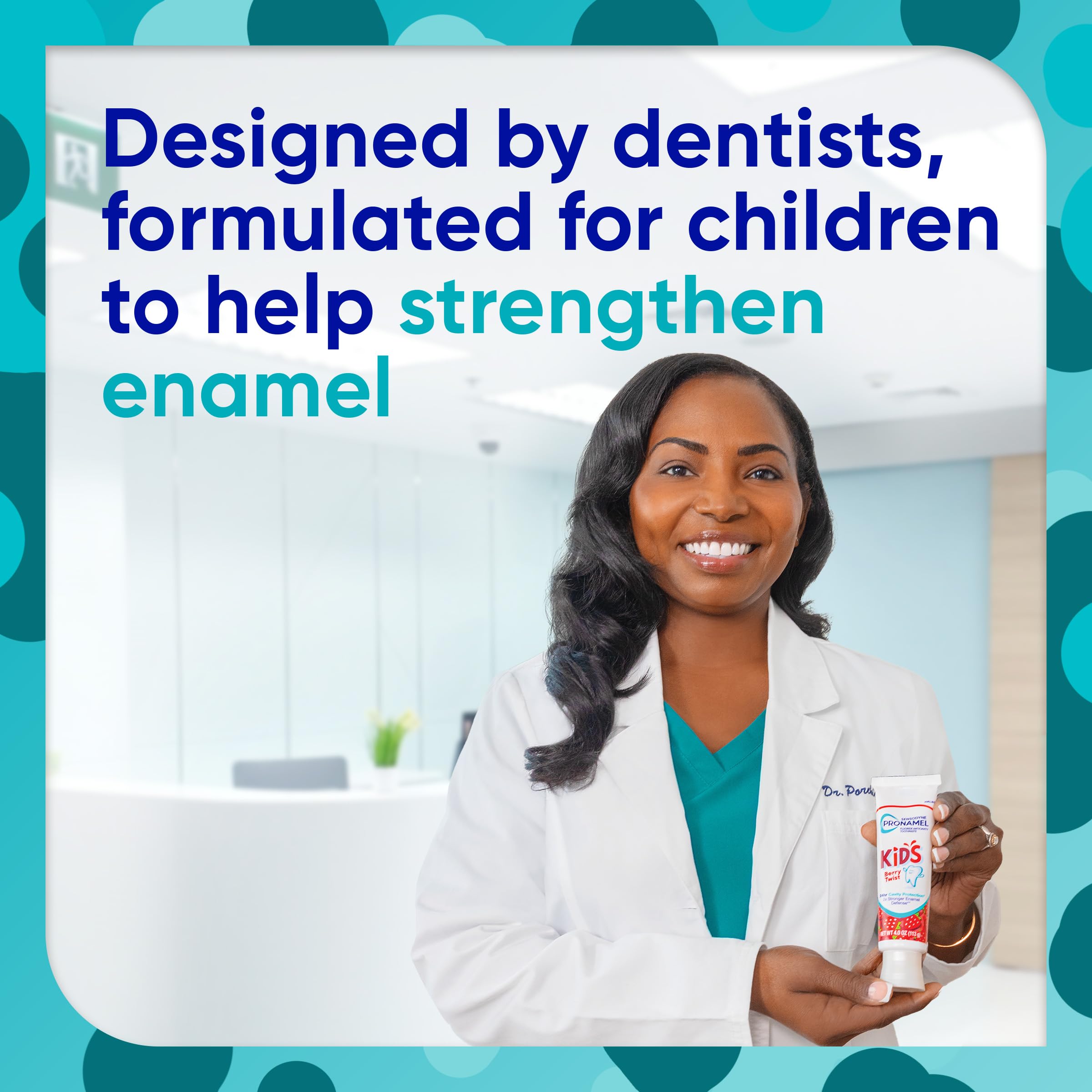 Berry Twist flavor Sensodyne Pronamel Kids toothpaste label